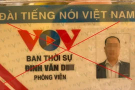 Thẻ phóng viên giả của lái xe. (Nguồn: An ninh Thủ đô)