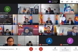 Cuộc họp lần thứ 18 Ủy ban các đại diện thường trực tại ASEAN (CPR) trong năm 2020. (Nguồn: TTXVN phát) 