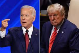 Tổng thống Mỹ Donald Trump (phải) và cựu Phó Tổng thống Mỹ Joe Biden (trái). (Nguồn: AFP/TTXVN) 