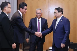 Thủ tướng Phạm Minh Chính tiếp doanh nghiệp Indonesia. (Ảnh: Dương Giang/TTXVN)
