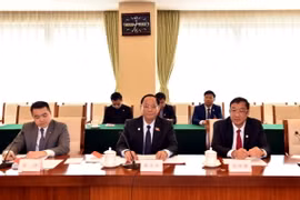 Phó Chủ tịch Quốc hội Trần Quang Phương tại buổi làm việc giữa hai nhóm nghị sỹ hữu nghị. (Ảnh: Tiến Trung/TTXVN)