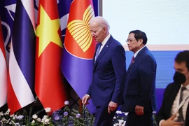 Thủ tướng Phạm Minh Chính và Tổng thống Hoa Kỳ Joe Biden tại Hội nghị Cấp cao ASEAN- Hoa Kỳ lần thứ 10. (Ảnh: Dương Giang/TTXVN)