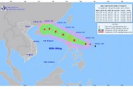 Vị trí và hướng đi của cơn bão. (Nguồn: Trung tâm Dự báo Khí tượng Thủy văn Quốc gia)