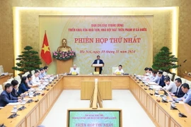 Sáng 10/11/2024, tại Hà Nội, Thủ tướng Phạm Minh Chính, Trưởng Ban Chỉ đạo Trung ương triển khai xoá nhà tạm, nhà dột nát trên phạm vi cả nước chủ trì Phiên họp lần thứ nhất của Ban Chỉ đạo. (Ảnh: Dương Giang/TTXVN)