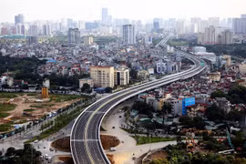 Một góc Hà Nội nhìn từ trên cao. (Nguồn: TTXVN) 