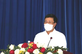 Ủy viên Bộ Chính trị, Phó Thủ tướng Chính phủ Phạm Bình Minh phát biểu tại buổi làm việc. (Ảnh: Đoàn Mạnh Dương/TTXVN) 