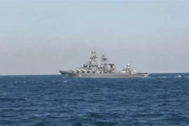 Tàu tuần dương Moskva của Nga trên Biển Đen. (Ảnh: AFP/TTXVN) 
