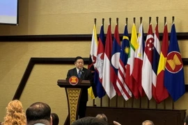 Tổng Thư ký ASEAN, Tiến sỹ Kao Kim Hourn phát biểu khai mạc Hội nghị. (Ảnh: Đỗ Quyên/TTXVN)