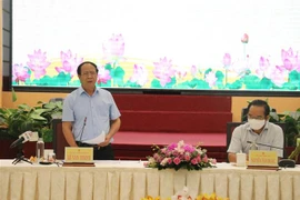 Phó Thủ tướng Chính phủ Lê Văn Thành phát biểu tại buổi làm việc. (Ảnh: Bùi Giang/TTXVN) 