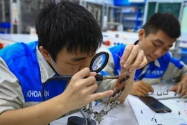 Năm 2023, lực lượng lao động đã qua đào tạo có bằng cấp, chứng chỉ ở Việt Nam chiếm 27% lao động cả nước. (Ảnh: Hoàng Hiếu/TTXVN)