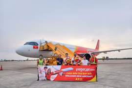 Vietjet chào đón tàu bay A321 neo ACF thế hệ mới gia nhập đội tàu hiện đại của hãng. (Nguồn: Vietnam+)