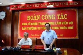 Trưởng Ban Tổ chức Trung ương Phạm Minh Chính phát biểu tại buổi làm việc. (Ảnh: Đỗ Trưởng/TTXVN) 