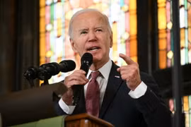 Tổng thống Mỹ Joe Biden phát biểu trong một cuộc vận động tranh cử. (Ảnh: AFP/TTXVN)