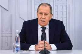 Ngoại trưởng Nga Sergei Lavrov tại cuộc họp báo ở Moskva. (Ảnh: AFP/TTXVN)