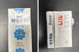 Maeil Dairies đã quyết định thu hồi toàn bộ lô sản phẩm sữa tiệt trùng Maeil Milk Original loại 200ml được sản xuất tại nhà máy Gwangju trong ngày 19/9, với hạn sử dụng đến ngày 16/2/2025. (Nguồn: Yonhap)