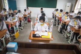 Học sinh tại một trường học ở Vũ Hán, tỉnh Hồ Bắc, Trung Quốc ngày 6/5/2020. (Nguồn: THX/TTXVN) 