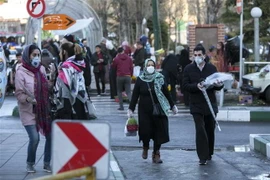 Người dân đeo khẩu trang để tránh lây nhiễm COVID-19 khi mua sắm tại một khu chợ ở Tehran, Iran ngày 19/3/2020. (Nguồn: AFP/TTXVN) 