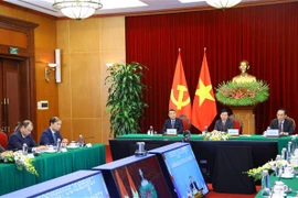 Thường trực Ban Bí thư Võ Văn Thưởng phát biểu tại buổi hội đàm. (Ảnh: Văn Điệp/TTXVN) 