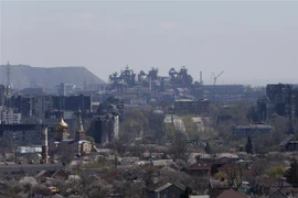 Nhà máy thép Azovstal ở Mariupol, Ukraine, ngày 20/4. (Ảnh: THX/TTXVN) 