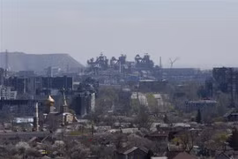 Nhà máy thép Azovstal ở Mariupol, Ukraine, ngày 20/4. (Ảnh: THX/TTXVN) 