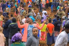 Hiện trường vụ lở đất tại Gofa, miền Nam Ethiopia ngày 22/7/2024. (Ảnh: THX/TTXVN)