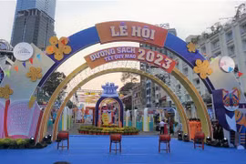 Lễ hội Đường sách Tết Quý Mão 2023. (Ảnh: Thu Hoài/TTXVN)