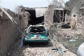 Hiện trường một vụ đánh bom ở Afghanistan. (Nguồn: AFP/TTXVN) 