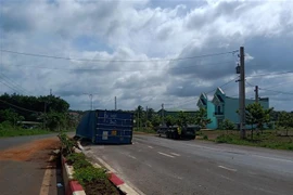 Hiện trường một vụ tai nạn giao thông. (Nguồn: TTXVN) 