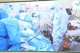 Điều trị bệnh nhân COVID-19 tại Bệnh viện Quân y 175. (Ảnh: Hồng Pha/TTXVN phát) 