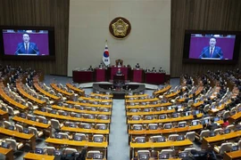 Toàn cảnh một phiên họp Quốc hội Hàn Quốc tại thủ đô Seoul. (Ảnh: AFP/TTXVN)