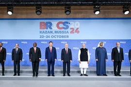 Các nhà lãnh đạo chụp ảnh chung tại Hội nghị cấp cao Nhóm BRICS ở Kazan, Nga, ngày 23/10/2024. (Ảnh: THX/TTXVN)