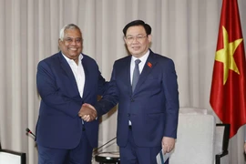 Chủ tịch Quốc hội Vương Đình Huệ và Lãnh đạo cấp cao Tập đoàn Doreen Firoze Asad. (Ảnh: Doãn Tấn/TTXVN)