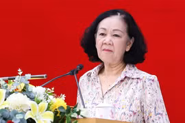 Ủy viên Bộ Chính trị, Thường trực Ban Bí thư, Trưởng Ban Tổ chức Trung ương Trương Thị Mai phát biểu tại buổi làm việc. (Nguồn: Báo Phú Thọ)