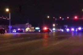 Khu vực xảy ra vụ xả súng bên ngoài quán bar thành phố Kansas, bang Missouri (Mỹ) tối 19/1/2020. (Nguồn: TTXVN) 