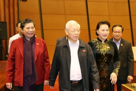 [Photo] Tổng Bí thư, Chủ tịch nước đến dự phiên thảo luận tại Quốc hội