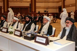 Phái đoàn Taliban tham dự cuộc hòa đàm với Chính phủ Afghanistan tại thủ đô Doha, Qatar ngày 7/7/2019. (Nguồn: AFP/TTXVN) 