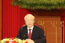 Chiều 25/8/2022, tại Trụ sở Trung ương Đảng, Tổng Bí thư Nguyễn Phú Trọng điện đàm với Tổng thống Indonesia Joko Widodo. Ảnh: Trí Dũng - TTXVN