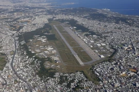 Căn cứ Không quân Futenma của Mỹ ở Ginowan, tỉnh Okinawa, Nhật Bản, ngày 8/12/2023. (Ảnh: Kyodo/TTXVN)