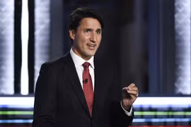 Thủ tướng Justin Trudeau phát biểu tại Quebec, Canada. (Ảnh: AFP/TTXVN) 