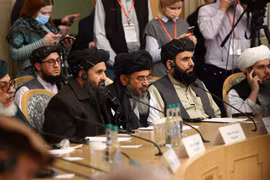 Người đồng sáng lập lực lượng Taliban Mullah Abdul Ghani Baradar tại Hội nghị quốc tế về hòa bình của Afghanistan ở Moskva, Nga ngày 18/3/2021. (Nguồn: AFP/TTXVN) 