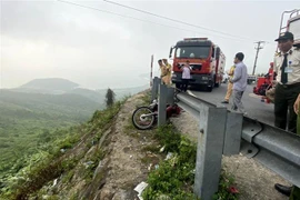 Hiện trường vụ tai nạn. (Ảnh: Quốc Dũng/TTXVN) 