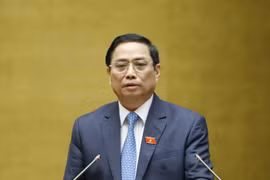 Hình ảnh Thủ tướng Phạm Minh Chính trả lời chất vấn tại Quốc hội