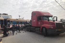 Hiện trường vụ tai nạn. (Nguồn: Facebook Thường Tín quê tôi)