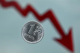 Đồng ruble của Nga tại thủ đô Moskva. (Ảnh: AFP/TTXVN)