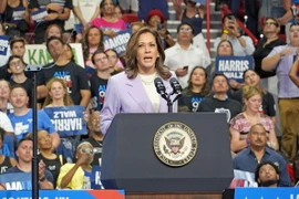 Phó Tổng thống Mỹ Kamala Harris phát biểu trong cuộc vận động tranh cử ở thành phố Las Vegas, bang Nevada, ngày 10/8/2024. (Ảnh: Kyodo/TTXVN)