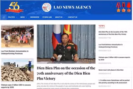 Bài viết có tiêu đề "Kỷ niệm 70 năm Chiến thắng Điện Biên Phủ.” (Ảnh: Đỗ Bá Thành/TTXVN)