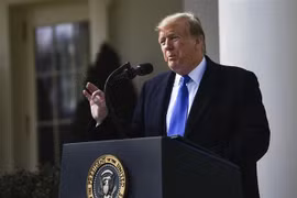 Tổng thống Mỹ Donald Trump phát biểu tại Nhà Trắng. (Nguồn: AFP/TTXVN) 
