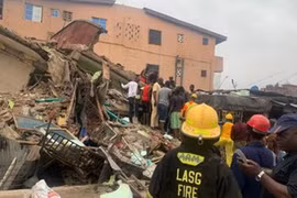 Hiện trường vụ sập nhà. (Nguồn: ripplesnigeria.com) 
