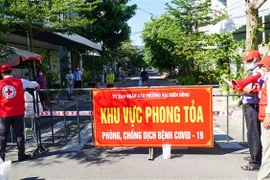Một khu vực phong tỏa ở Đà Nẵng. (Ảnh: TTXVN phát) 