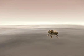 Tàu đổ bộ InSight chuẩn bị hạ cánh xuống bề mặt Sao Hỏa, tháng 11/2018. (Ảnh: AFP/TTXVN)